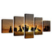 Kangaroo Sunrise 5 Piece HD Multi Panel Canvas Wall Art Frame - Original Frame