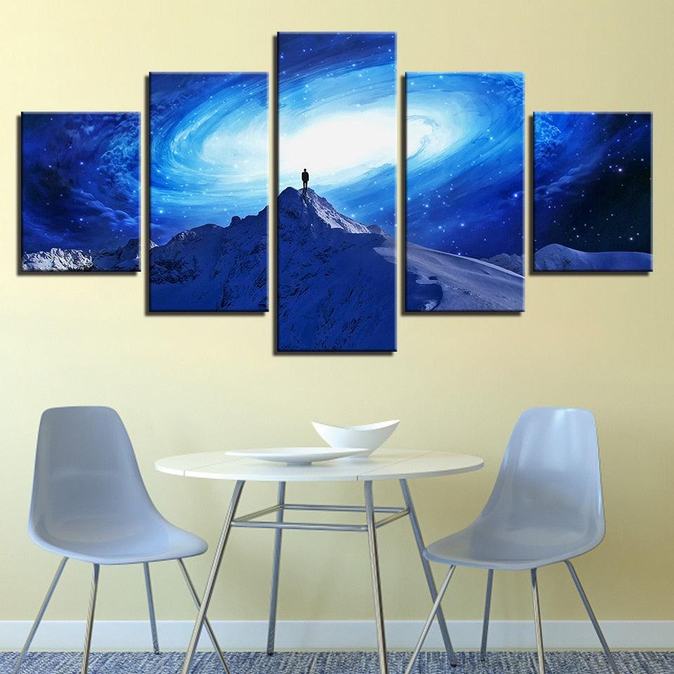 Milky Way 5 Piece HD Multi Panel Canvas Wall Art Frame - Original Frame