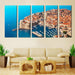 Seaside Building Port 5 Piece HD Multi Panel Canvas Wall Art Frame - Original Frame