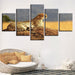 Resting Leopard 5 Piece HD Multi Panel Canvas Wall Art Frame - Original Frame