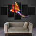 Mystic Parrot 5 Piece HD Multi Panel Canvas Wall Art Frame - Original Frame