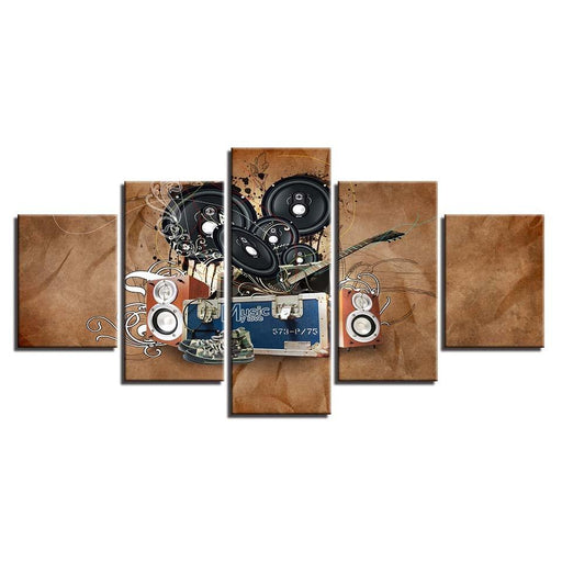 Music Acoustics 5 Piece HD Multi Panel Canvas Wall Art Frame - Original Frame