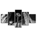 Big Ben B&W 5 Piece HD Multi Panel Canvas Wall Art Frame - Original Frame