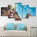 Giant Buddha In The Mountain 5 Piece HD Multi Panel Canvas Wall Art Frame - Original Frame