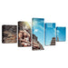 Giant Buddha In The Mountain 5 Piece HD Multi Panel Canvas Wall Art Frame - Original Frame