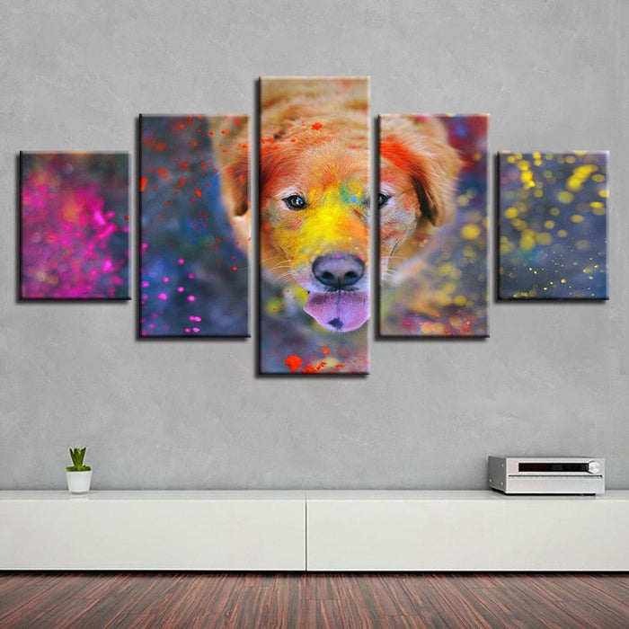 Beautiful World Of Colors 5 Piece HD Multi Panel Canvas Wall Art Frame - Original Frame