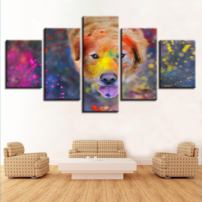 Beautiful World Of Colors 5 Piece HD Multi Panel Canvas Wall Art Frame - Original Frame