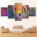 Beautiful World Of Colors 5 Piece HD Multi Panel Canvas Wall Art Frame - Original Frame