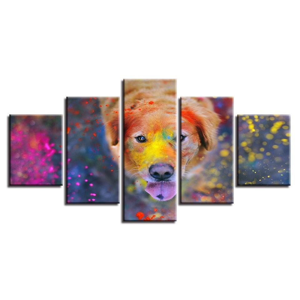 Beautiful World Of Colors 5 Piece HD Multi Panel Canvas Wall Art Frame - Original Frame