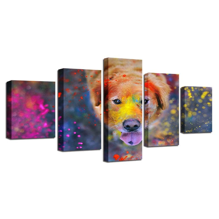 Beautiful World Of Colors 5 Piece HD Multi Panel Canvas Wall Art Frame - Original Frame