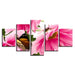 Flowers And Butterfly 5 Piece HD Multi Panel Canvas Wall Art Frame - Original Frame