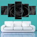 Black Rose 5 Piece HD Multi Panel Canvas Wall Art Frame - Original Frame