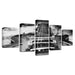 Black Guitar 5 Piece HD Multi Panel Canvas Wall Art Frame - Original Frame