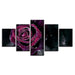 Purple Rose 5 Piece HD Multi Panel Canvas Wall Art - Original Frame