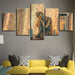 Statue of Buddha 5 Piece HD Multi Panel Canvas Wall Art Frame - Original Frame