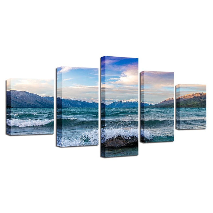 Ocean Spring 5 Piece HD Multi Panel Canvas Wall Art Frame - Original Frame