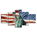 American Flag & Statue of Liberty 5 Piece HD Multi Panel Canvas Wall Art Frame - Original Frame