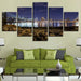 Distant Lights 5 Piece HD Multi Panel Canvas Wall Art Frame - Original Frame