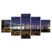 Distant Lights 5 Piece HD Multi Panel Canvas Wall Art Frame - Original Frame