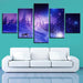 Snow Forest Wolf 5 Piece HD Multi Panel Canvas Wall Art Frame - Original Frame