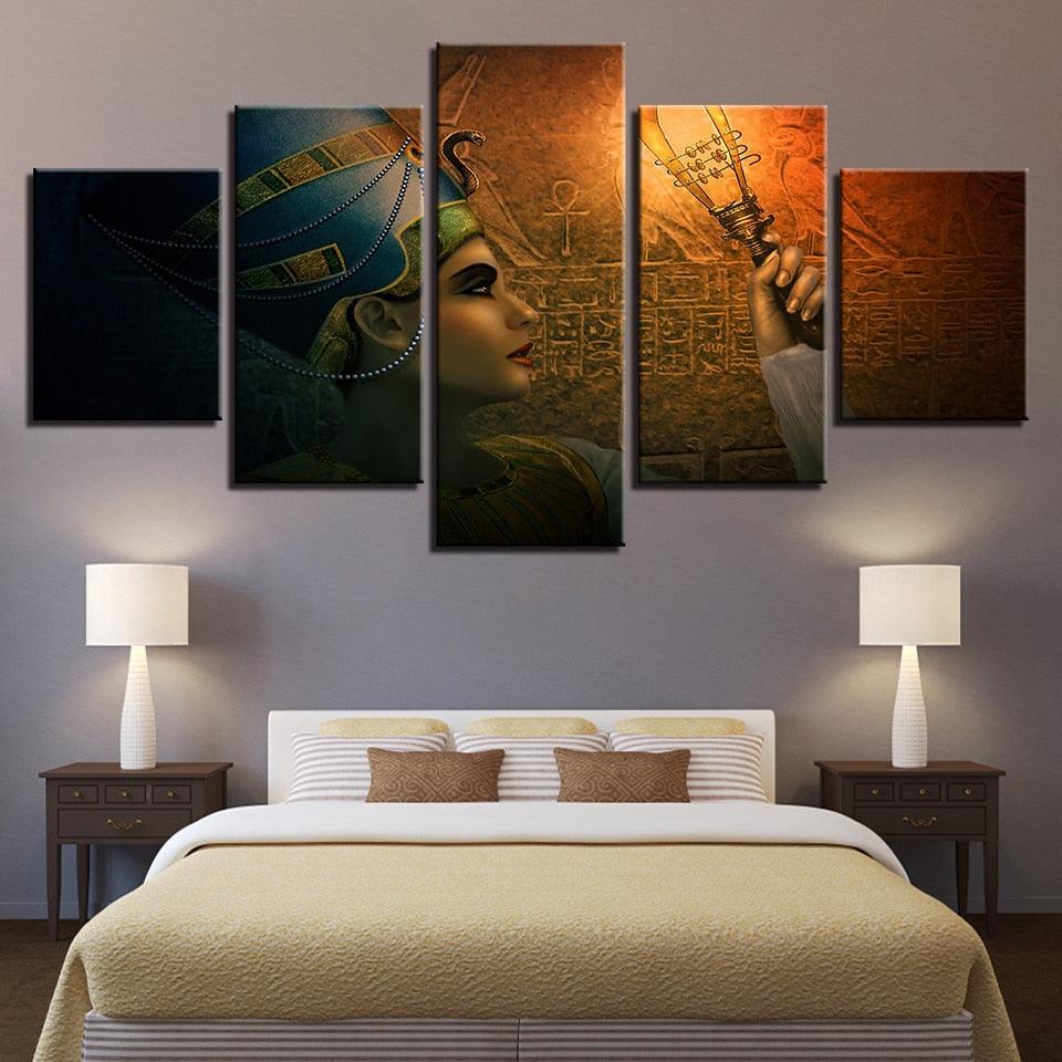 Queens Of Egypt 5 Piece HD Multi Panel Canvas Wall Art - Original Frame
