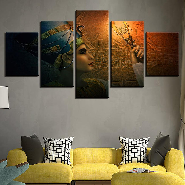 Queens Of Egypt 5 Piece HD Multi Panel Canvas Wall Art - Original Frame