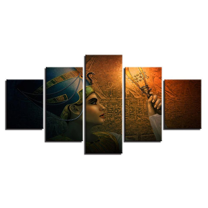 Queens Of Egypt 5 Piece HD Multi Panel Canvas Wall Art Frame