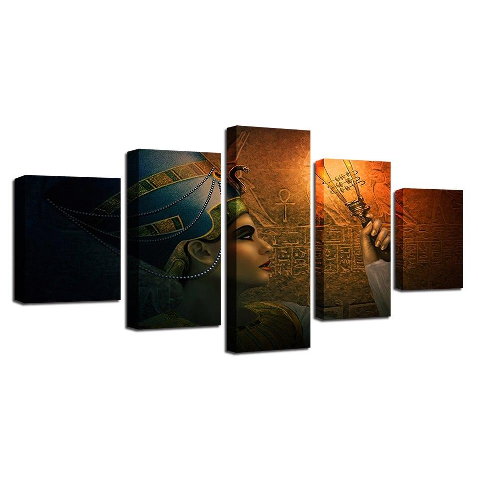 Queens Of Egypt 5 Piece HD Multi Panel Canvas Wall Art - Original Frame