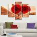 Red Roses In A Book 5 Piece HD Multi Panel Canvas Wall Art Frame - Original Frame