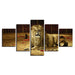 Lion Blink 5 Piece HD Multi Panel Canvas Wall Art Frame - Original Frame