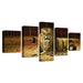 Lion Blink 5 Piece HD Multi Panel Canvas Wall Art Frame - Original Frame