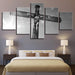 Cross And Sunshine Scenery 5 Piece HD Multi Panel Canvas Wall Art Frame - Original Frame