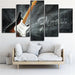 Electric Guitar 5 Piece HD Multi Panel Canvas Wall Art Frame - Original Frame