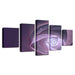 Purple Abstract Flower 5 Piece HD Multi Panel Canvas Wall Art - Original Frame