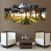 Sunshine Forest Scenery 5 Piece HD Multi Panel Canvas Wall Art Frame - Original Frame