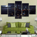 Castle Ship Lights 5 Piece HD Multi Panel Canvas Wall Art Frame - Original Frame