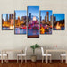 Fountains Building Nights-cape 5 Piece HD Multi Panel Canvas Wall Art Frame - Original Frame