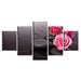 Pink Rose 5 Piece HD Multi Panel Canvas Wall Art Frame - Original Frame