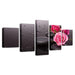 Pink Rose 5 Piece HD Multi Panel Canvas Wall Art Frame - Original Frame