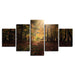 Autumn Light 5 Piece HD Multi Panel Canvas Wall Art Frame - Original Frame