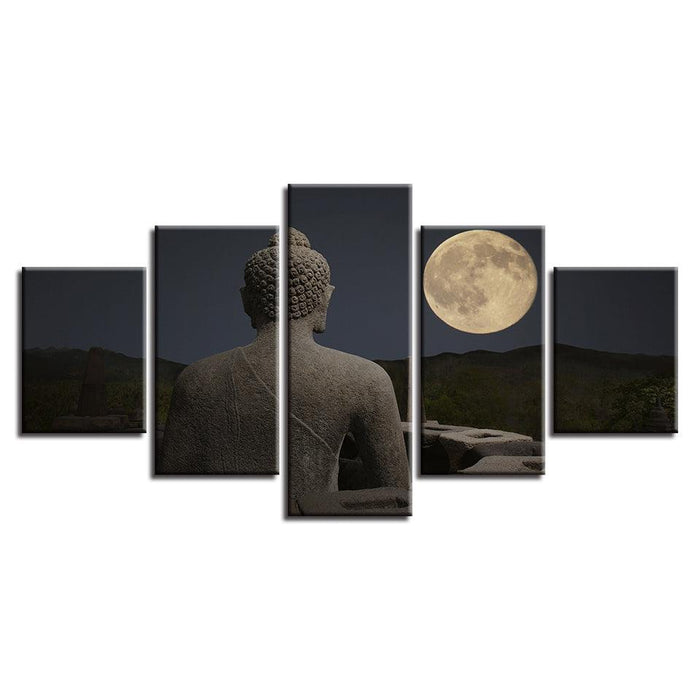 Figure Of The Buddha 5 Piece HD Multi Panel Canvas Wall Art Frame