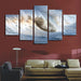 Fierce Waves Rolls 5 Piece HD Multi Panel Canvas Wall Art Frame - Original Frame