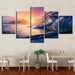 Sea Waves 5 Piece HD Multi Panel Canvas Wall Art Frame - Original Frame