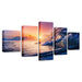 Sea Waves 5 Piece HD Multi Panel Canvas Wall Art Frame - Original Frame