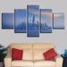 Bled Lake Church 5 Piece HD Multi Panel Canvas Wall Art Frame - Original Frame