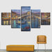 City Venice Bridge 5 Piece HD Multi Panel Canvas Wall Art Frame - Original Frame