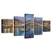 City Venice Bridge 5 Piece HD Multi Panel Canvas Wall Art Frame - Original Frame