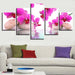 Moth Orchids 5 Piece HD Multi Panel Canvas Wall Art Frame - Original Frame