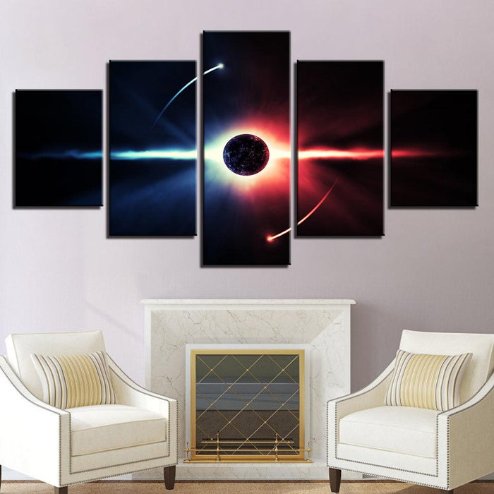 Outer Space 5 Piece HD Multi Panel Canvas Wall Art Frame