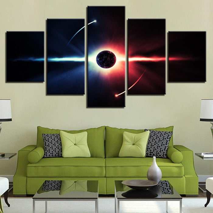 Outer Space 5 Piece HD Multi Panel Canvas Wall Art Frame